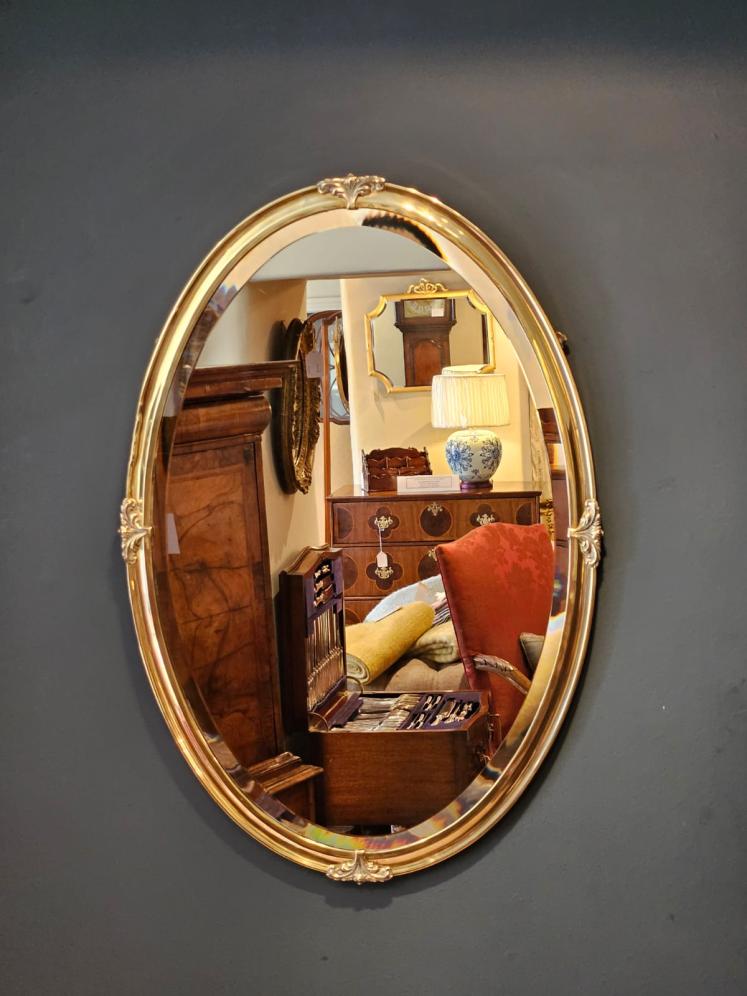 Victorian Brass Framed Mirror - Image 1