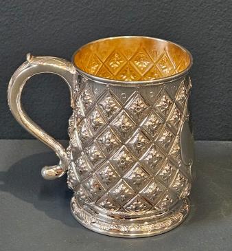 Outstanding George II Silver Quilted Design Mug - Image