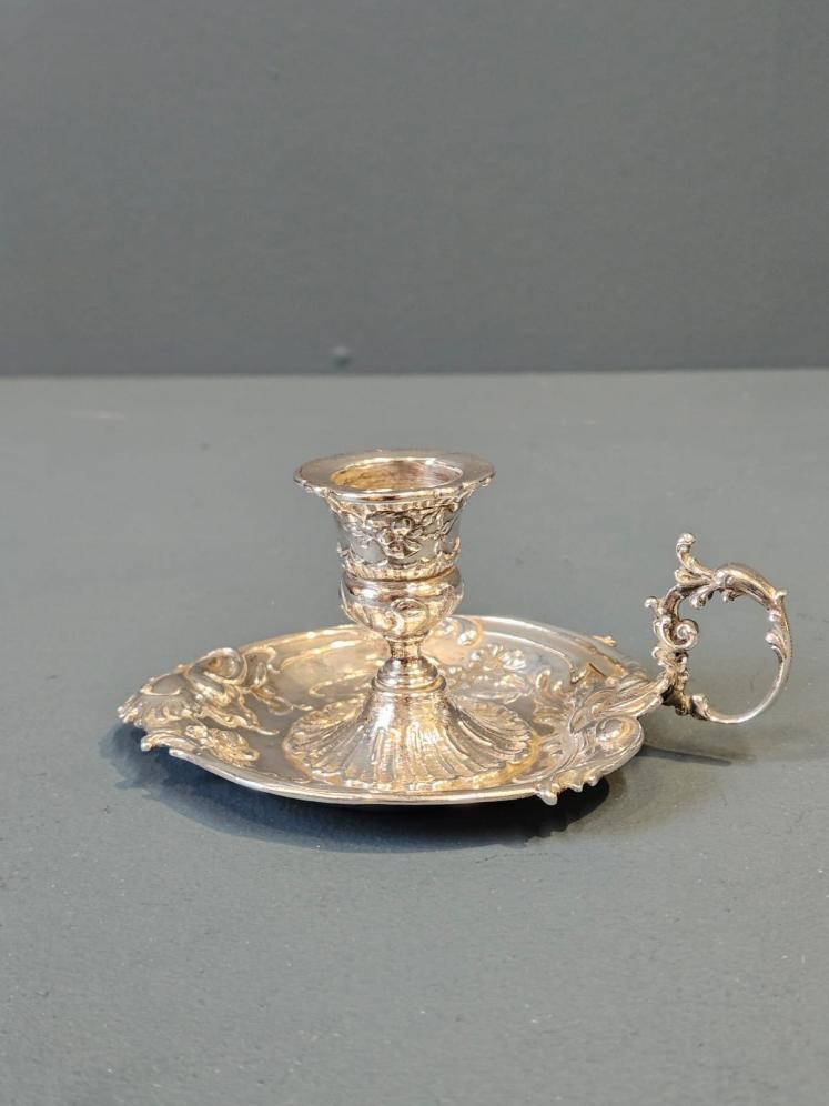 Victorian Silver Chamber Stick - Image 1