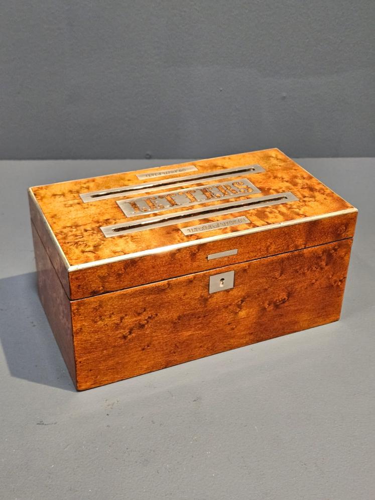 Victorian Burr Satinwood Letters Post Box - Image 1