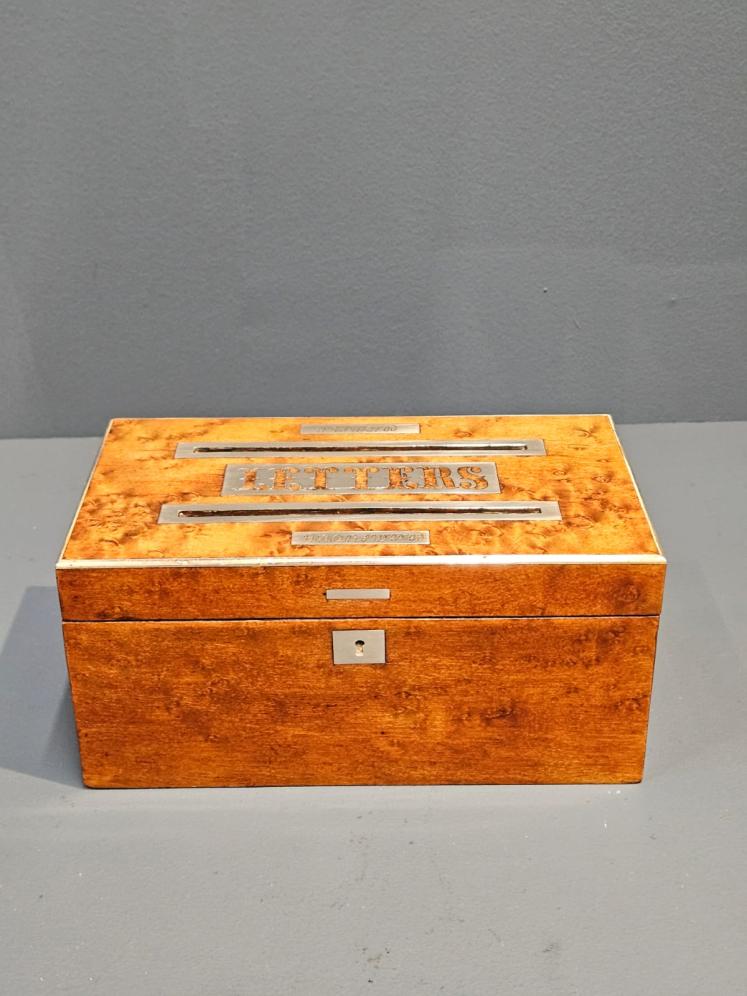 Victorian Burr Satinwood Letters Post Box - Image 8
