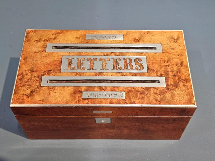 Victorian Burr Satinwood Letters Post Box - Image 2