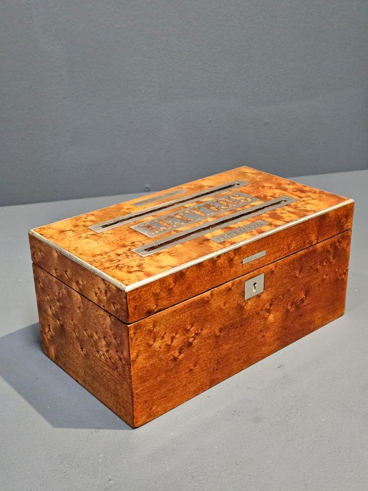 Victorian Burr Satinwood Letters Post Box - Image 7