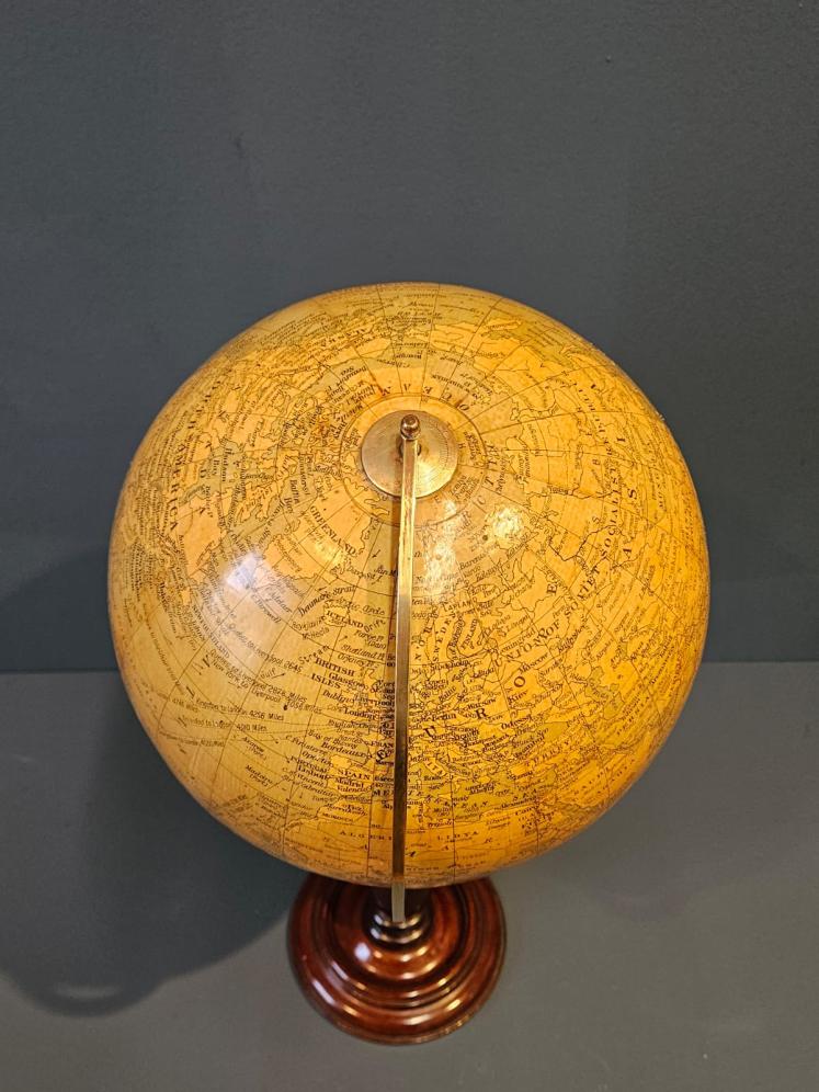 Superior Quality 1920's Geographia 10" Globe on Mahogany Pedestal - Image 7