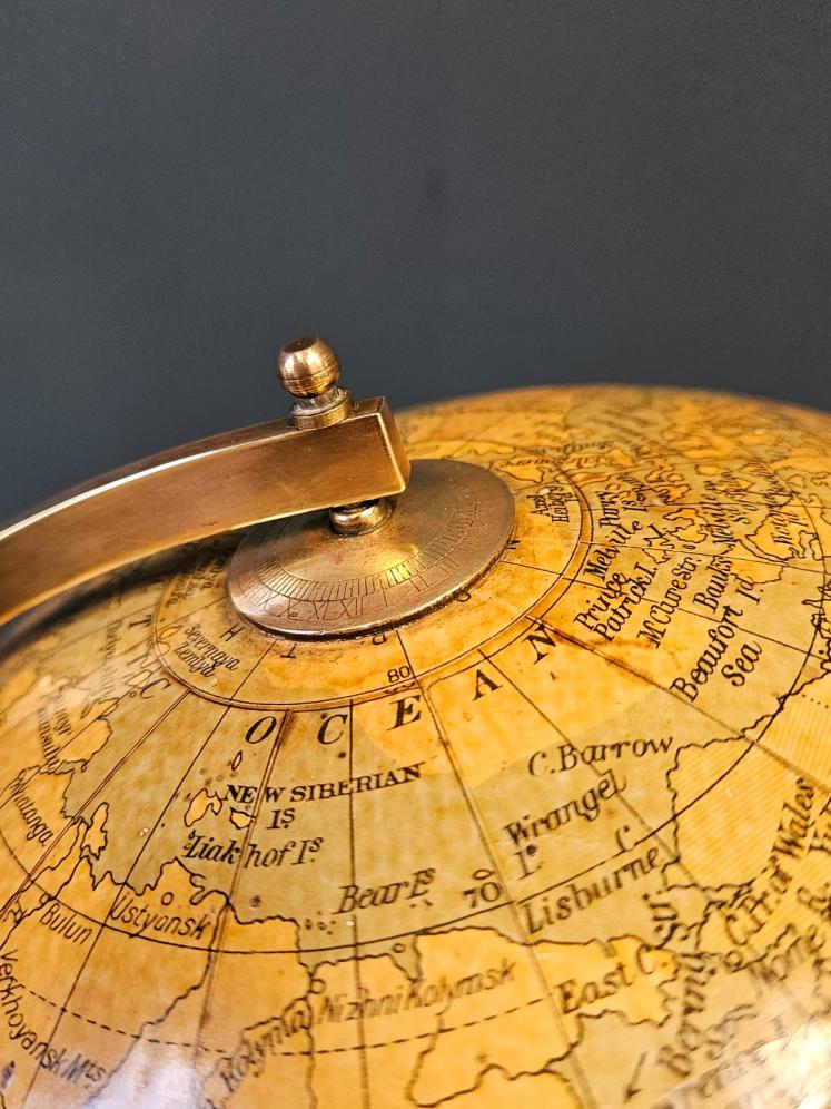 Superior Quality 1920's Geographia 10" Globe on Mahogany Pedestal - Image 4