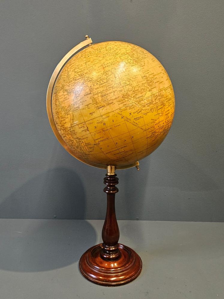 Superior Quality 1920's Geographia 10" Globe on Mahogany Pedestal - Image 1
