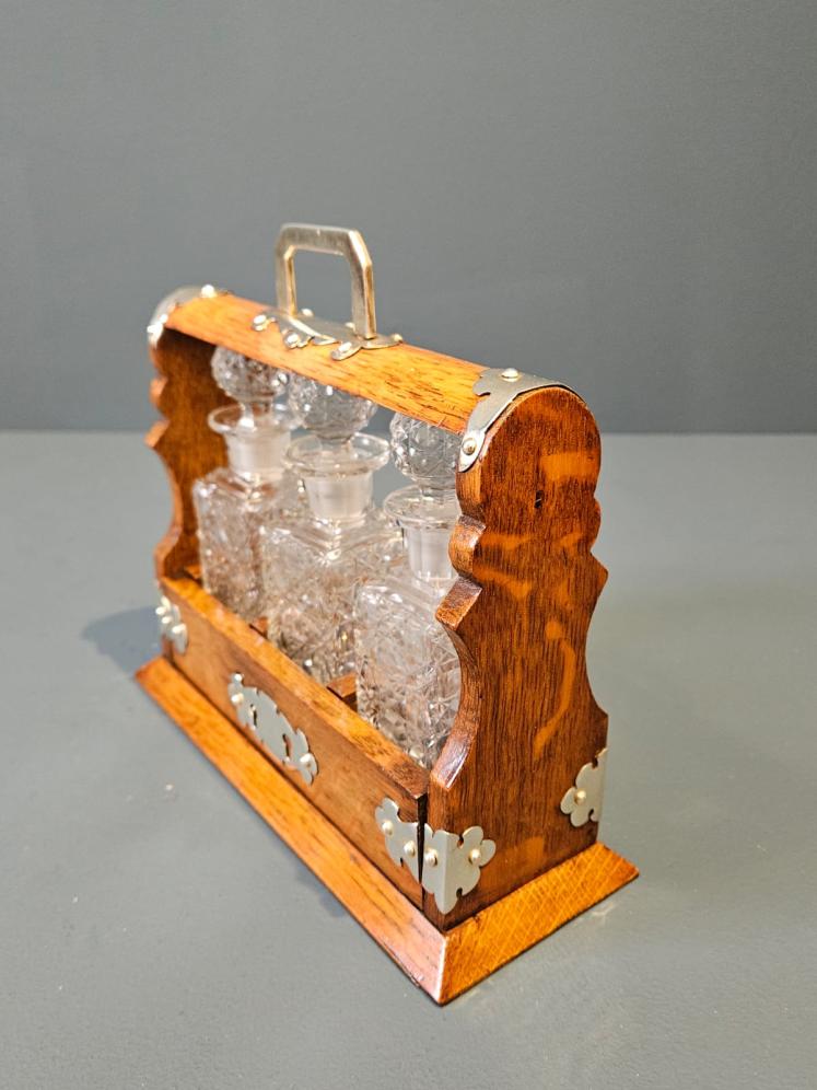 Victorian Oak Miniature Tantalus  - Image 4