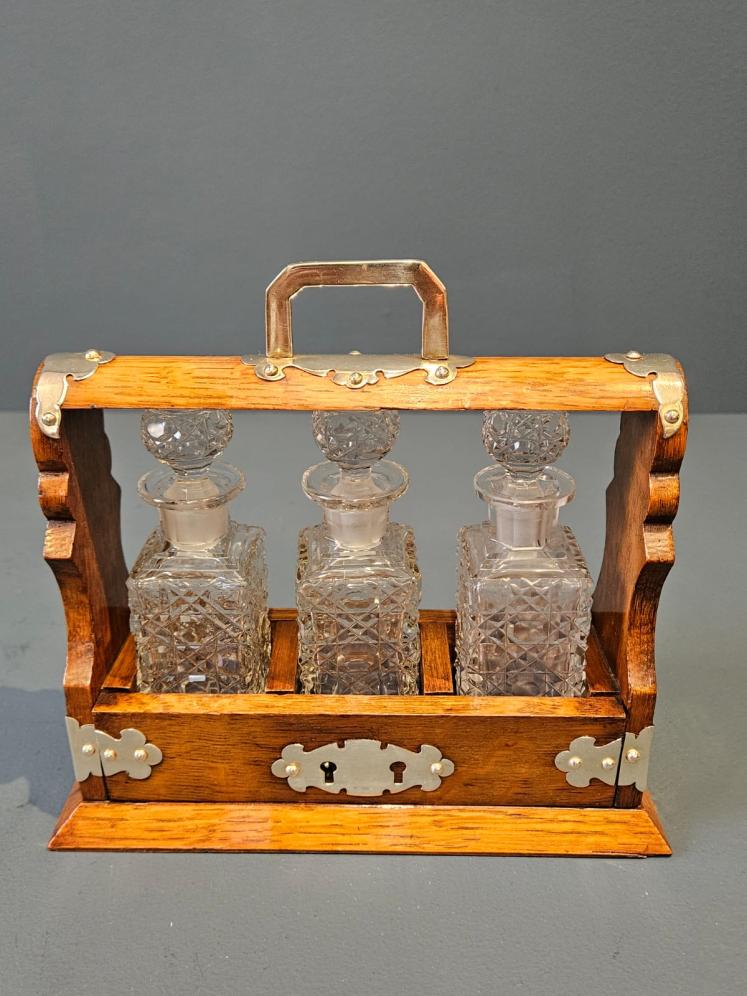 Victorian Oak Miniature Tantalus  - Image 1