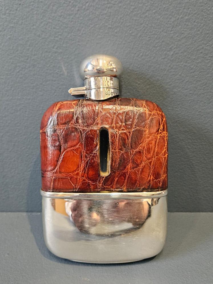 Hukin & Heath Silver Hip Flask  - Image 1