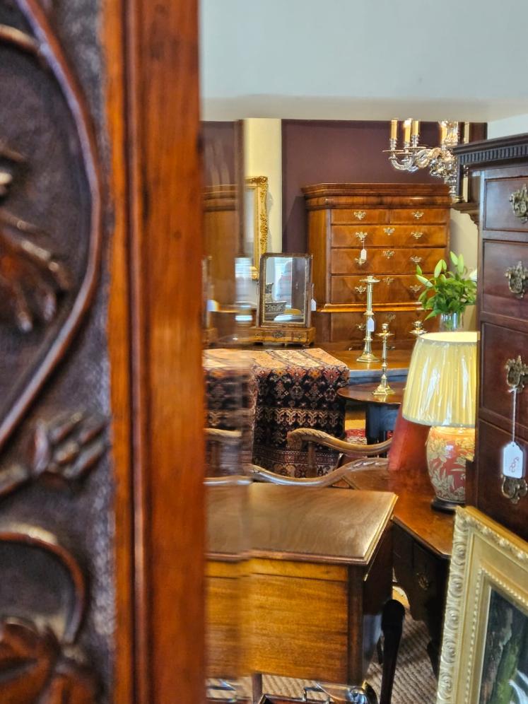 Victorian Carved Oak Framed Mirror - Image 6