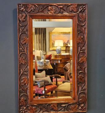 Victorian Carved Oak Framed Mirror