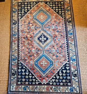 Persian Hand Knotted Qashqai Pure Wool Rug  - Image