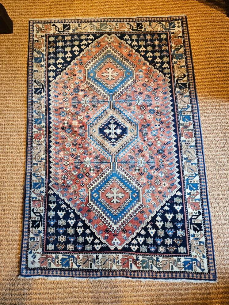 Persian Hand Knotted Qashqai Pure Wool Rug  - Image 1