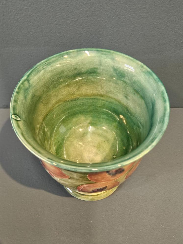 Rare Liberty Moorcroft Pomegranate on Green Pedestal Vase - Image 4