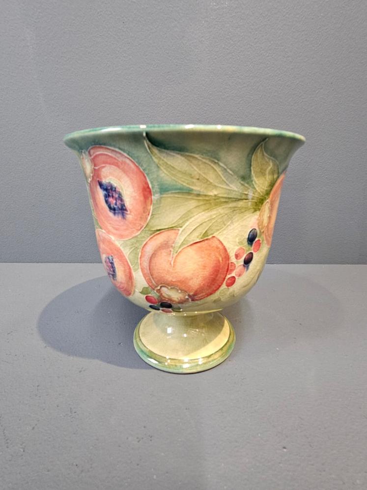 Rare Liberty Moorcroft Pomegranate on Green Pedestal Vase - Image 3