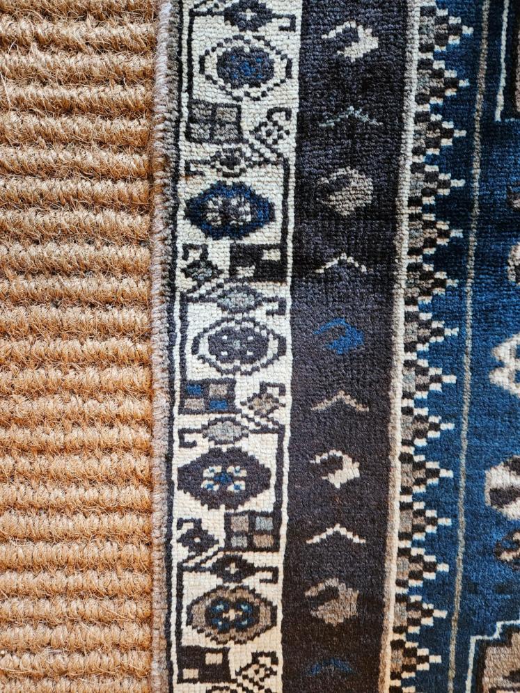 Persian Teal Blue Pure Wool Rug - Image 6