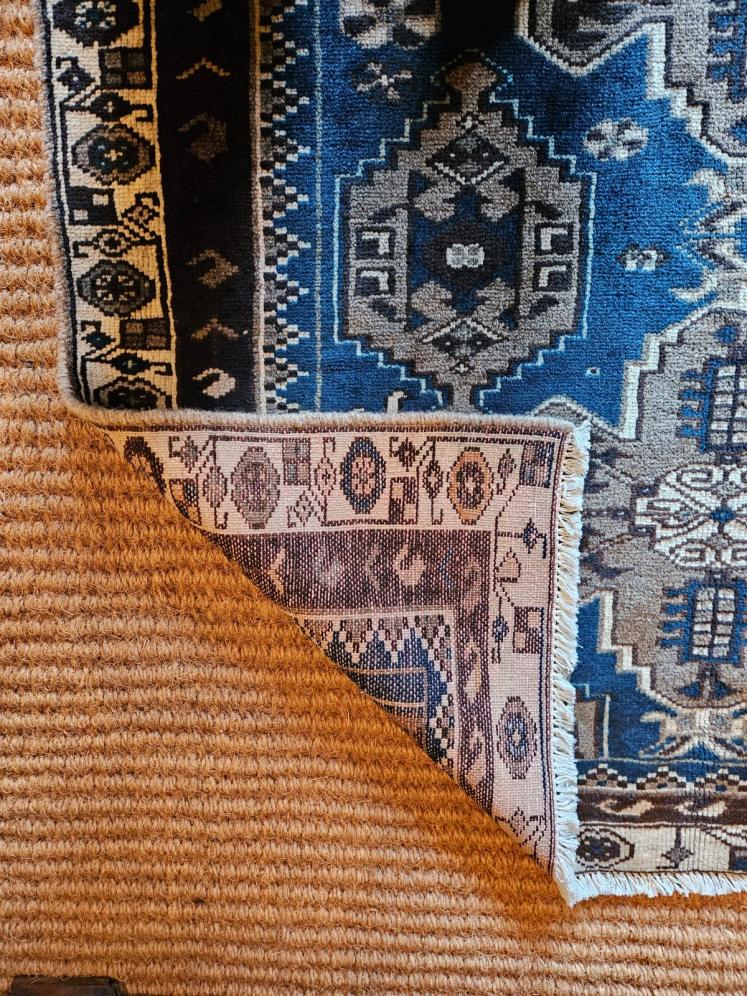 Persian Teal Blue Pure Wool Rug - Image 5