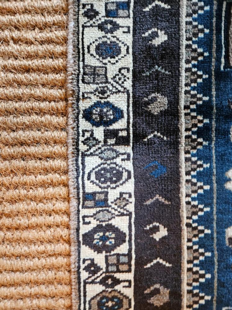 Persian Teal Blue Pure Wool Rug - Image 4