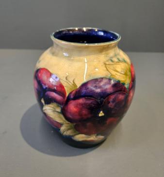 Early Moorcroft Pansy Grey Top Vase - Image