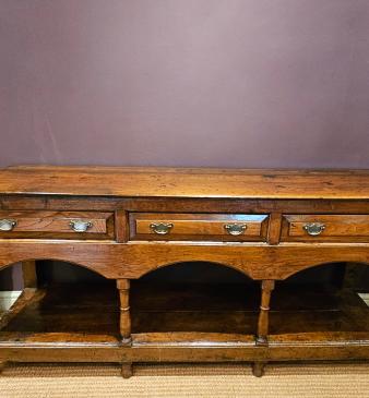 George III Oak Open Pot Board Dresser  - Image