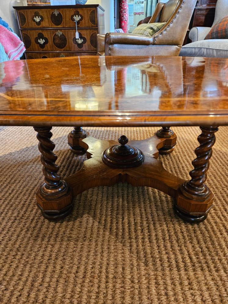 Large Superb Victorian Burr Walnut Octagonal Coffee Table  - Image 3