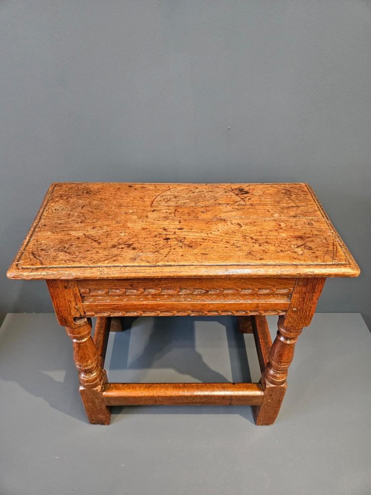 Period Oak Joint Stool - Image 8