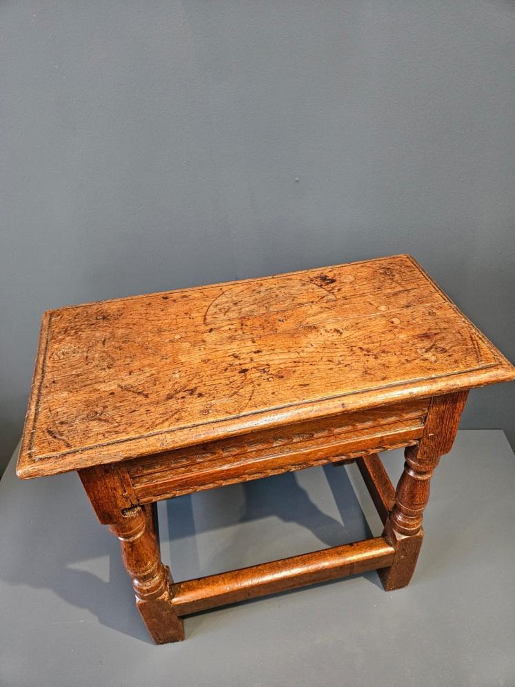 Period Oak Joint Stool - Image 7
