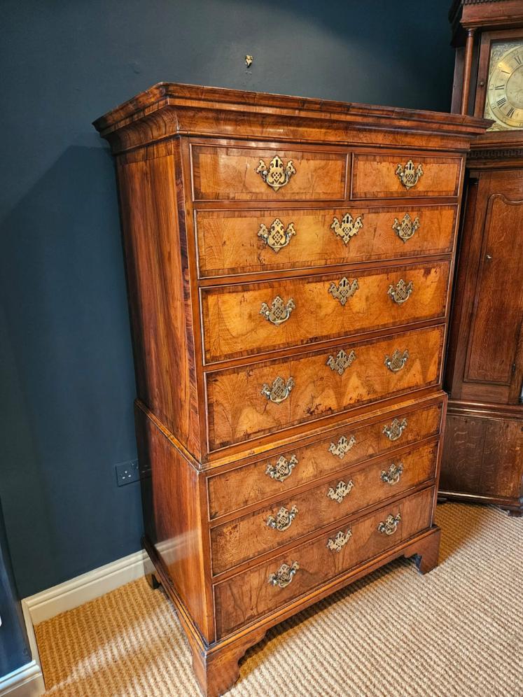 George II Walnut Chest on Chest  - Image 2