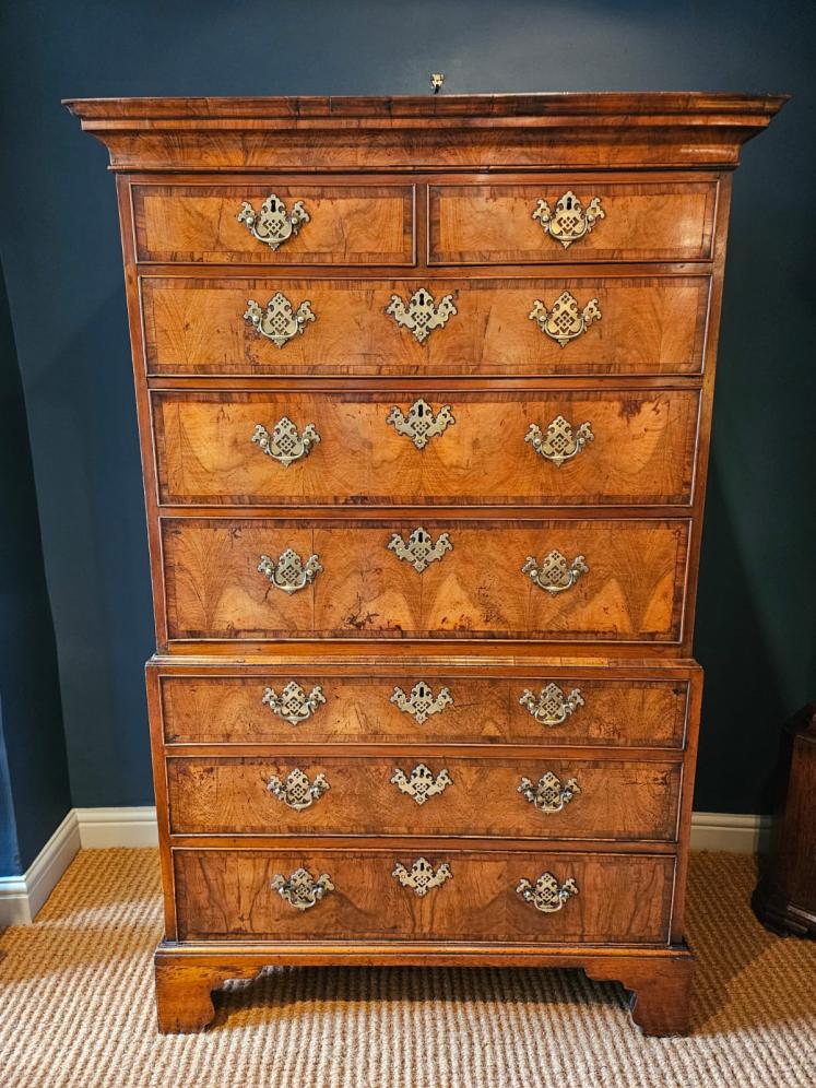 George II Walnut Chest on Chest  - Image 1