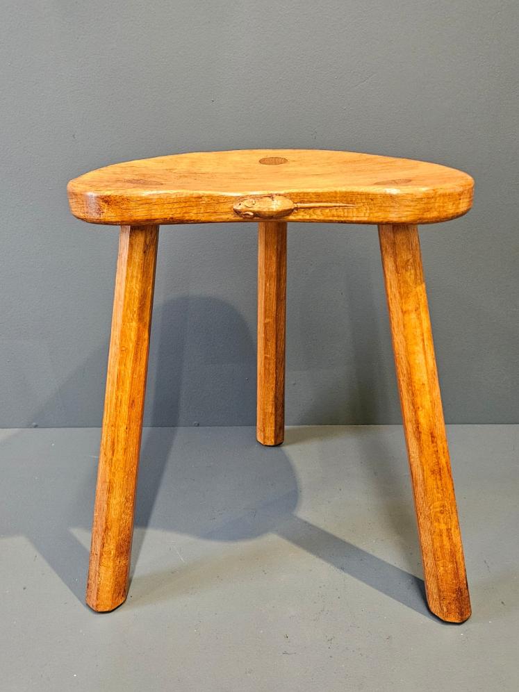 Mouseman Adzed Stool - Image 3