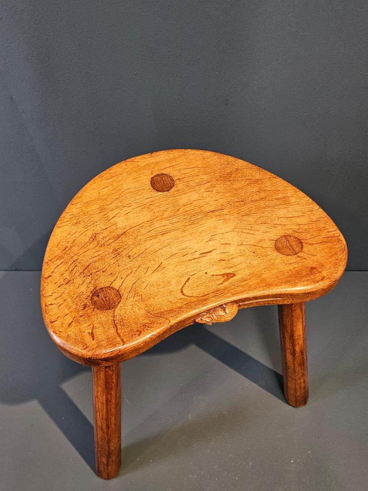 Mouseman Adzed Stool - Image 2