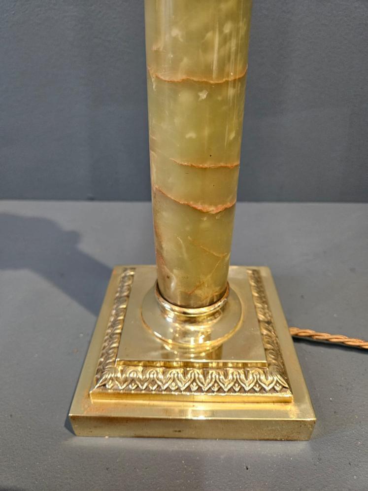 Late Victorian Brass and Marble Table Lamp - Image 2