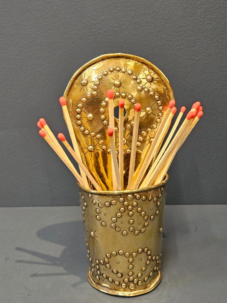 Arts and Crafts Brass Match Pocket - Image 2