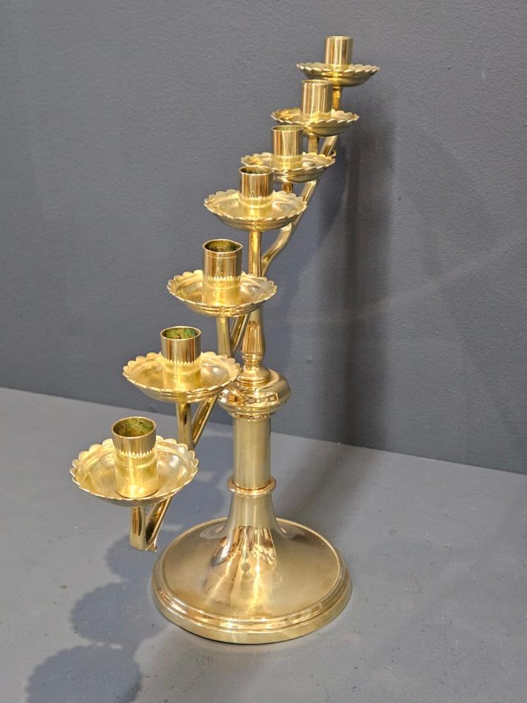 Late Victorian Brass Candleabra - Image 7