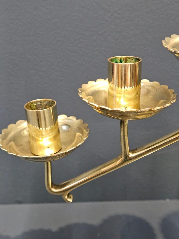 Late Victorian Brass Candleabra - Image 4
