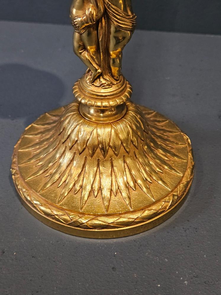 Superb Pair Of Victorian Gilt Bronze Cherub Candlesticks - Image 7