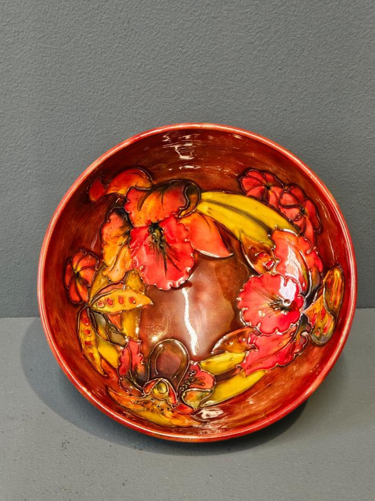 Moorcroft Slipper Orchid Flambe Glazed Bowl - Image 7