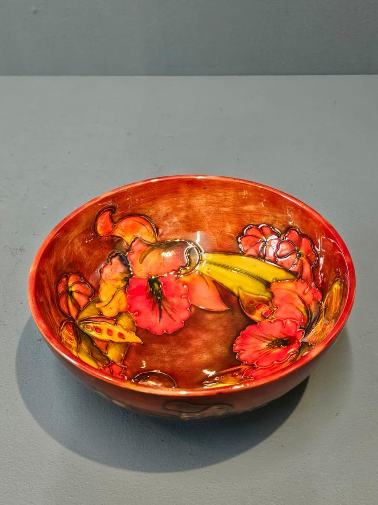 Moorcroft Slipper Orchid Flambe Glazed Bowl - Image 6