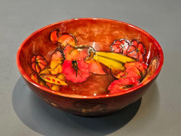 Moorcroft Slipper Orchid Flambe Glazed Bowl - Image 5