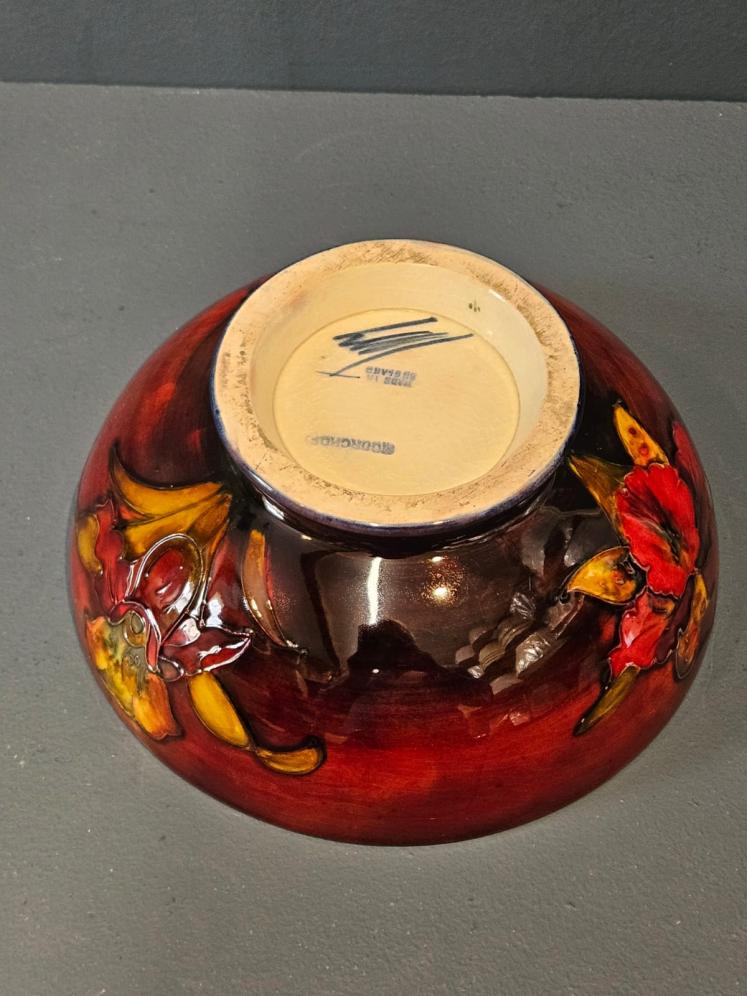 Moorcroft Slipper Orchid Flambe Glazed Bowl - Image 4