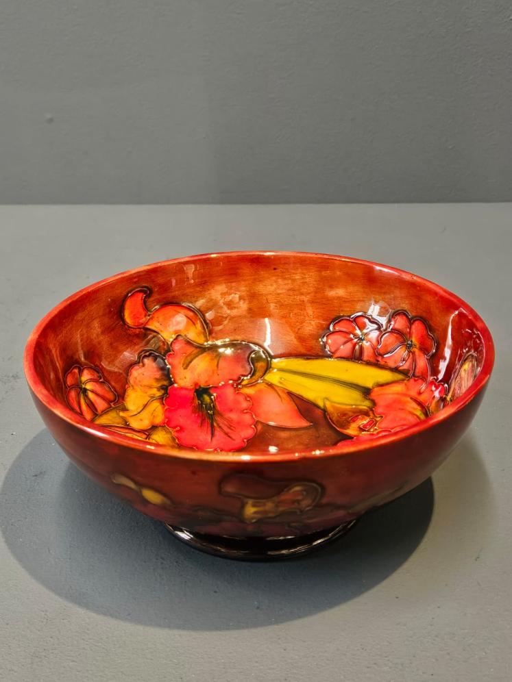 Moorcroft Slipper Orchid Flambe Glazed Bowl - Image 1
