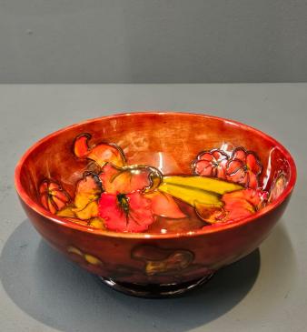 Moorcroft Slipper Orchid Flambe Glazed Bowl - Image