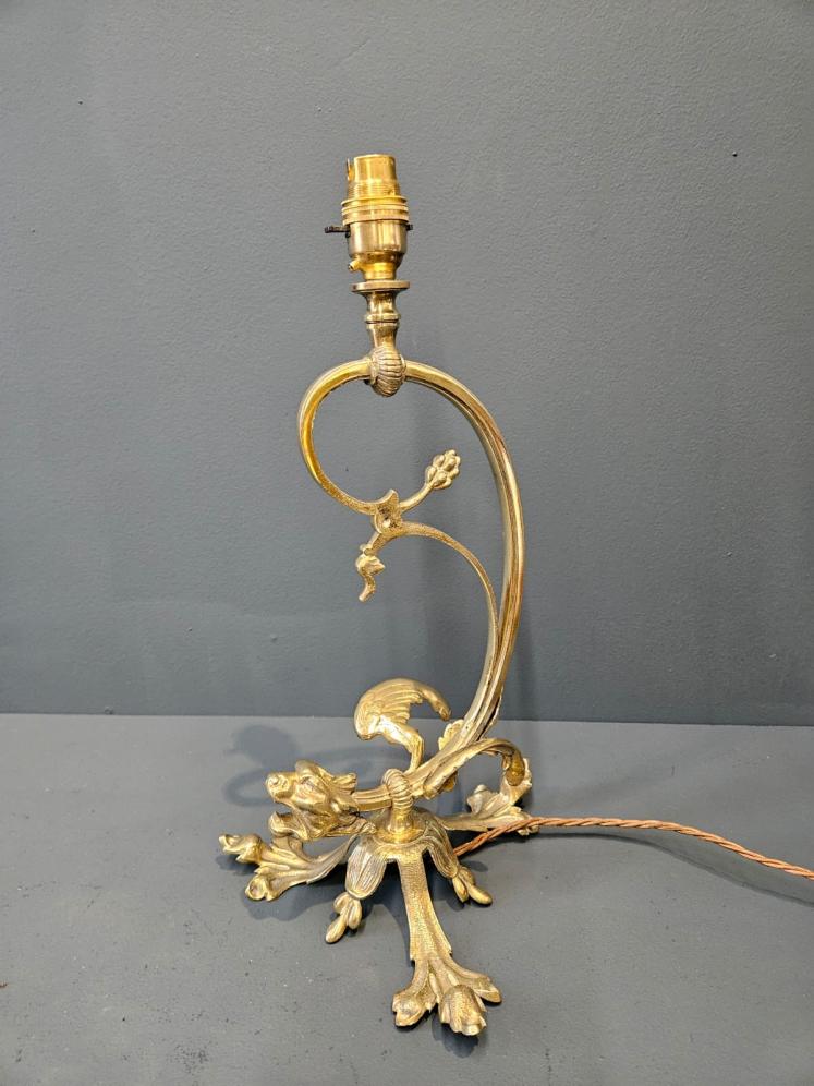 Unusual Late Victorian Brass Griffin Table Lamp - Image 1