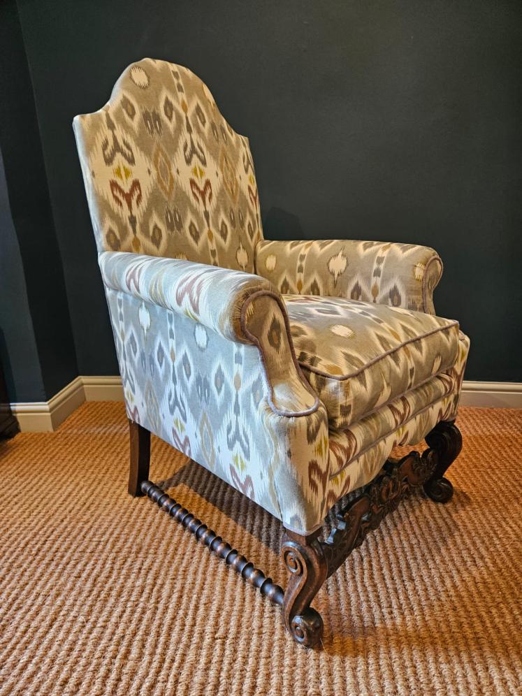 Pair of Victorian Upholstered Arm Chairs - Image 6