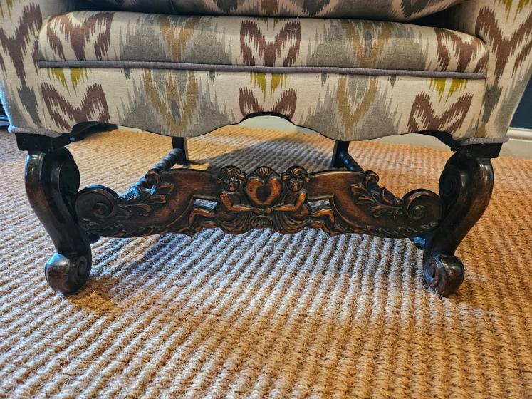Pair of Victorian Upholstered Arm Chairs - Image 5