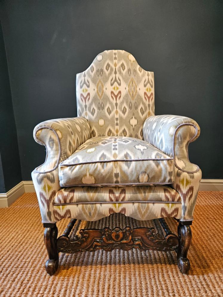 Pair of Victorian Upholstered Arm Chairs - Image 4
