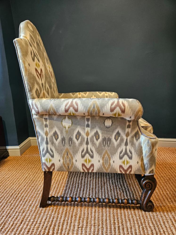 Pair of Victorian Upholstered Arm Chairs - Image 2
