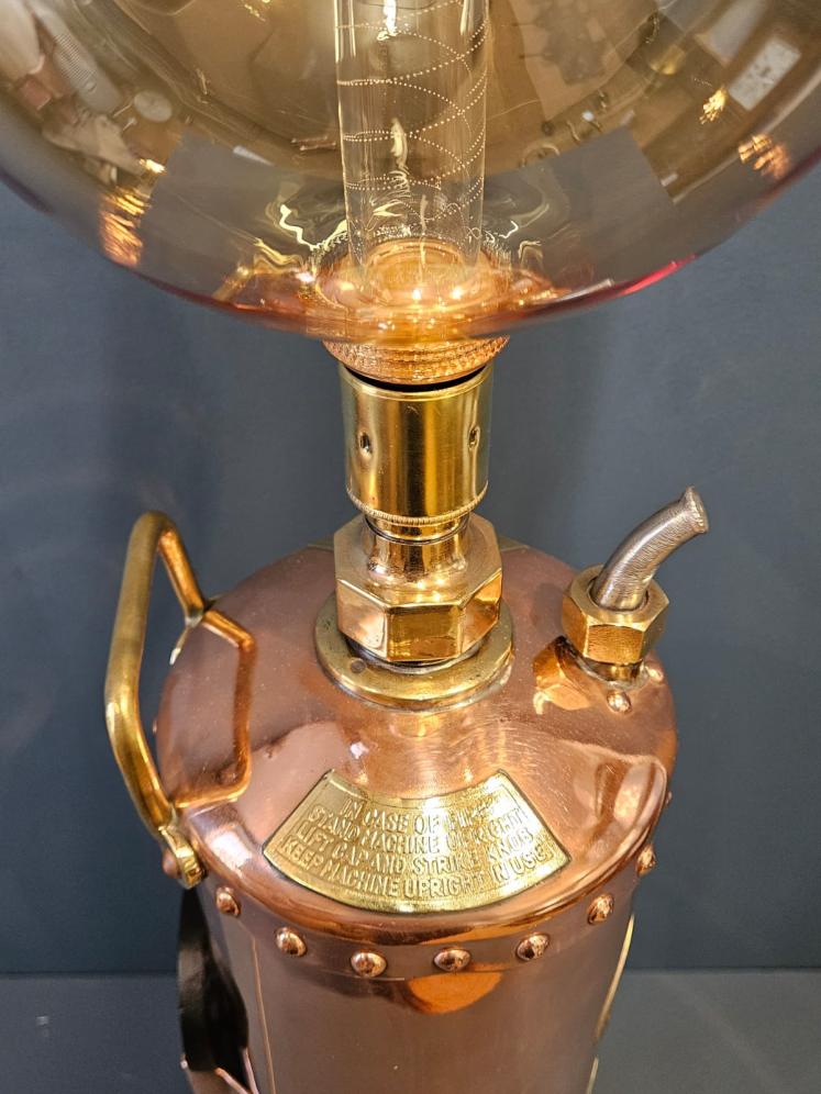 Pair of Copper Fire Extinguisher Lamps - Image 6