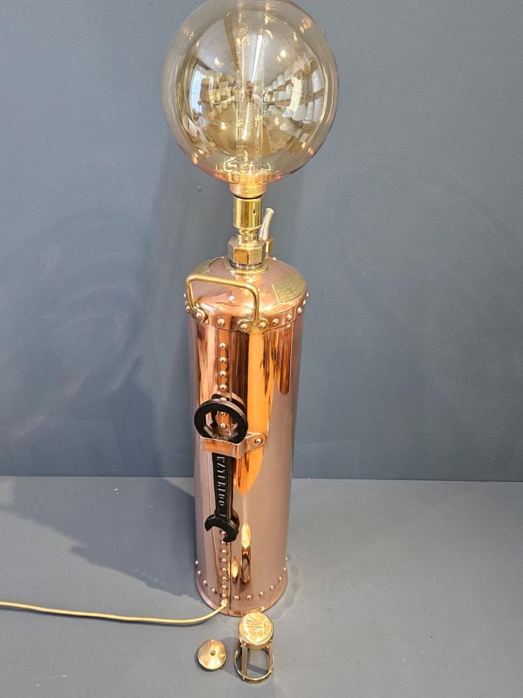 Pair of Copper Fire Extinguisher Lamps - Image 5