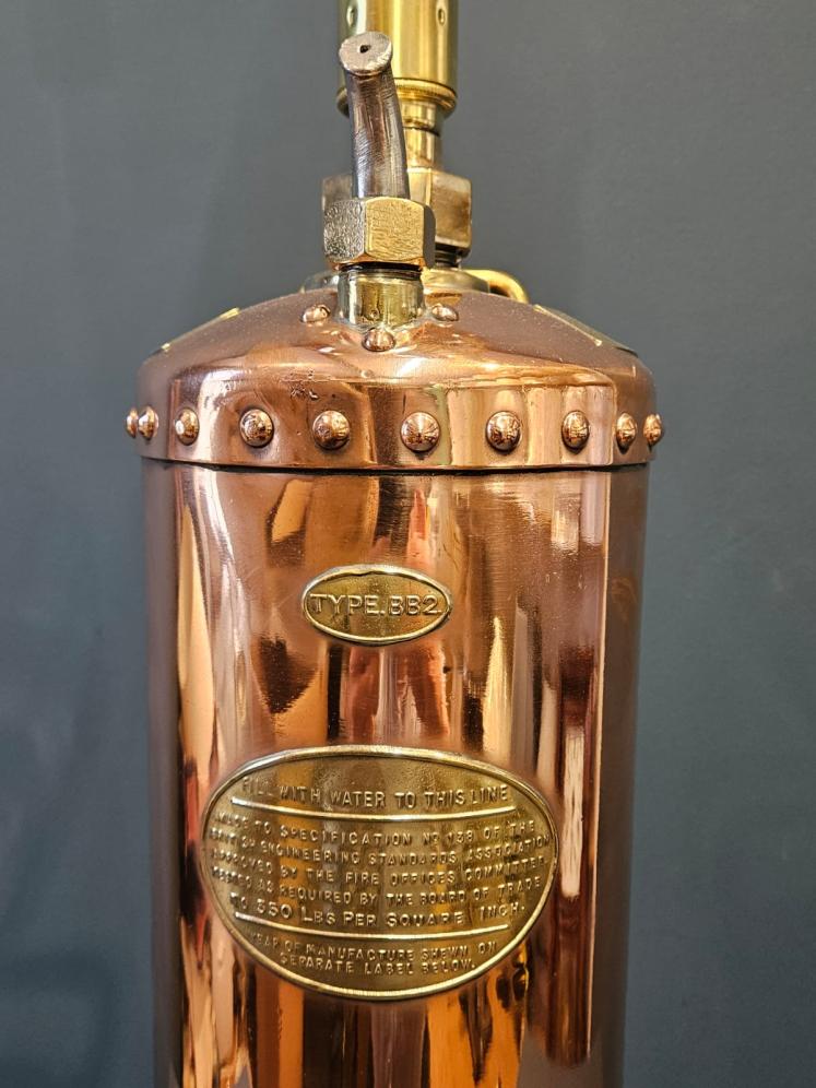 Pair of Copper Fire Extinguisher Lamps - Image 3